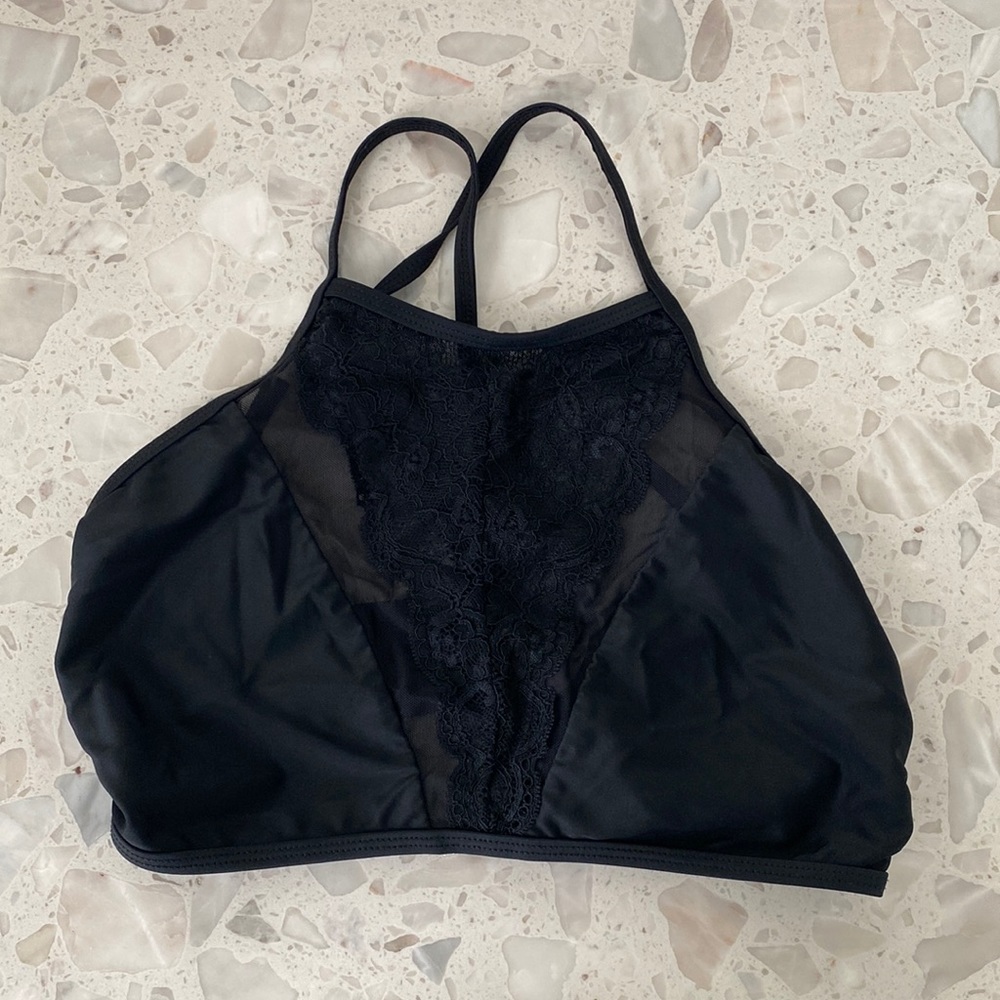 High neck swim top